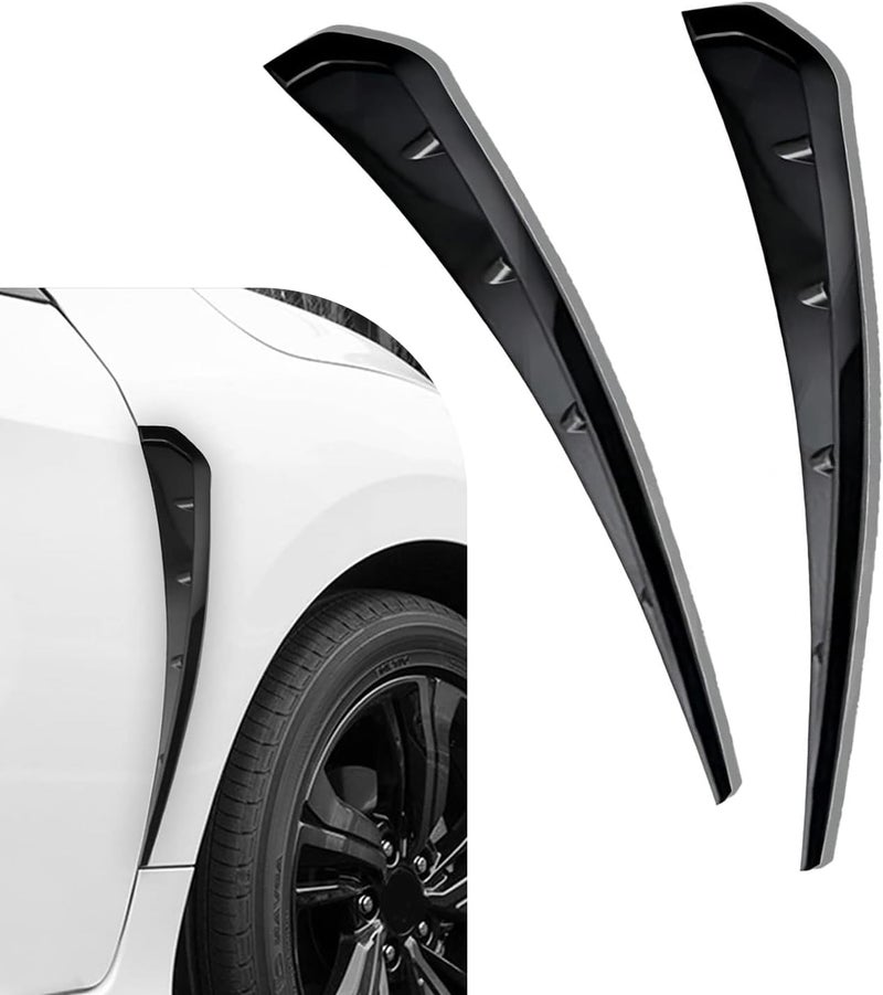 winterrock 2PCS Car Fender Side Vents, ABS Air Wing Vent Trim Sticker, Fender Decoration Sticker, Styling Auto Air Flow Intake Hole Spoiler Decor Cover, Universal Auto Exterior Accessories - Image 1